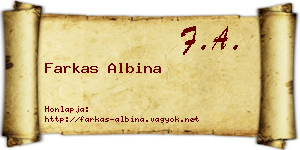 Farkas Albina névjegykártya